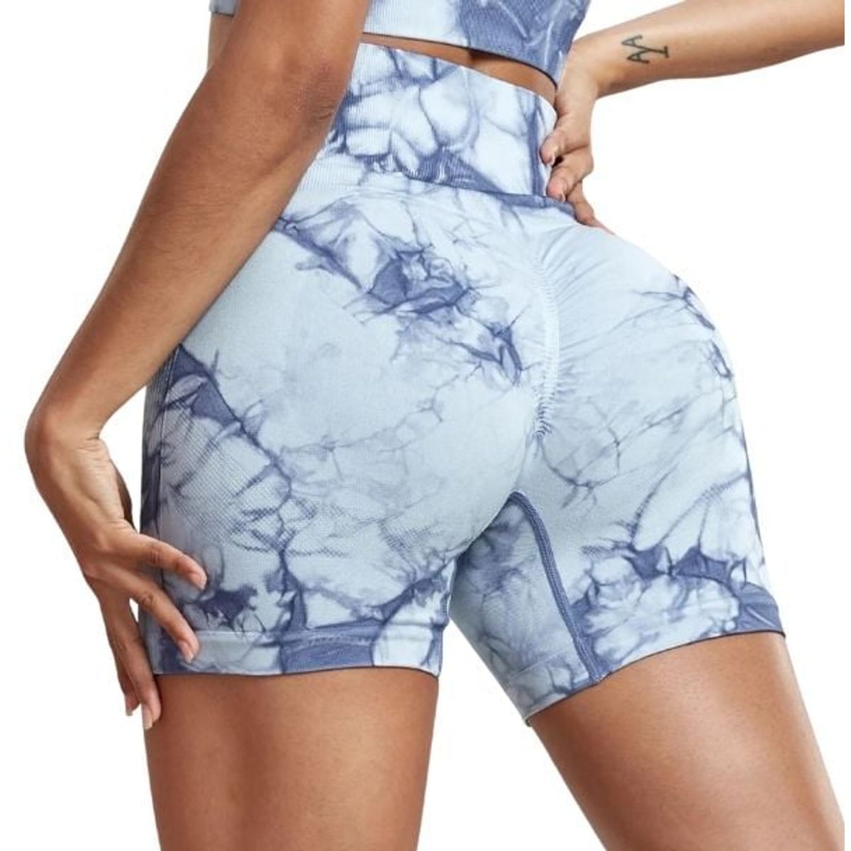 GENERICO - Short Deportivo Tie Dye sin Costuras con Push Up Ropa deportiva gym