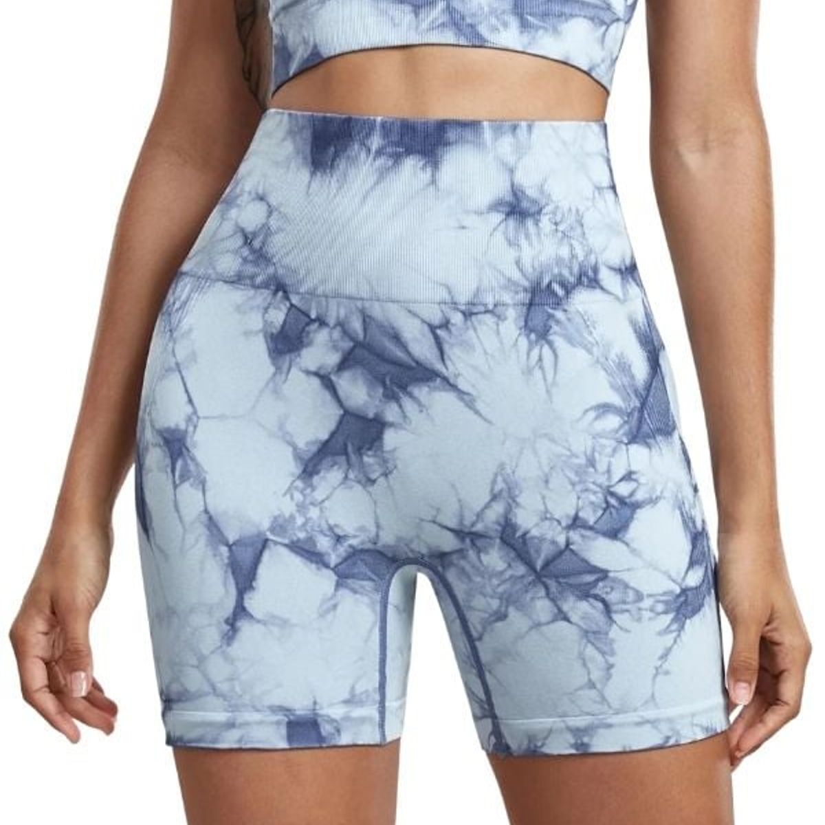 GENERICO - Short Deportivo Tie Dye sin Costuras con Push Up Ropa deportiva gym
