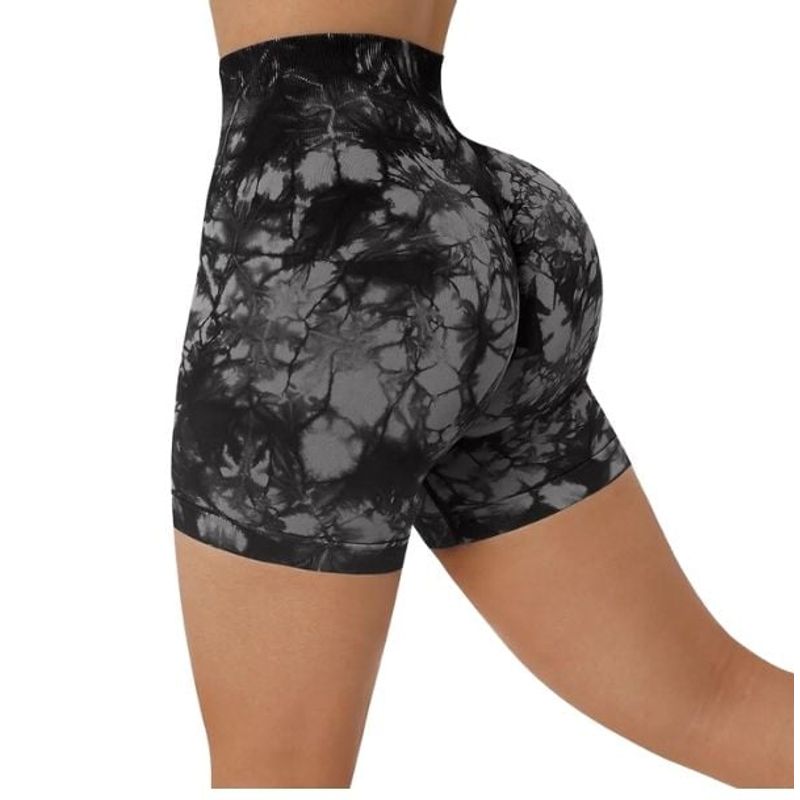 GENERICO - Short Deportivo Tie Dye sin Costuras con Push Up Ropa deportiva gym