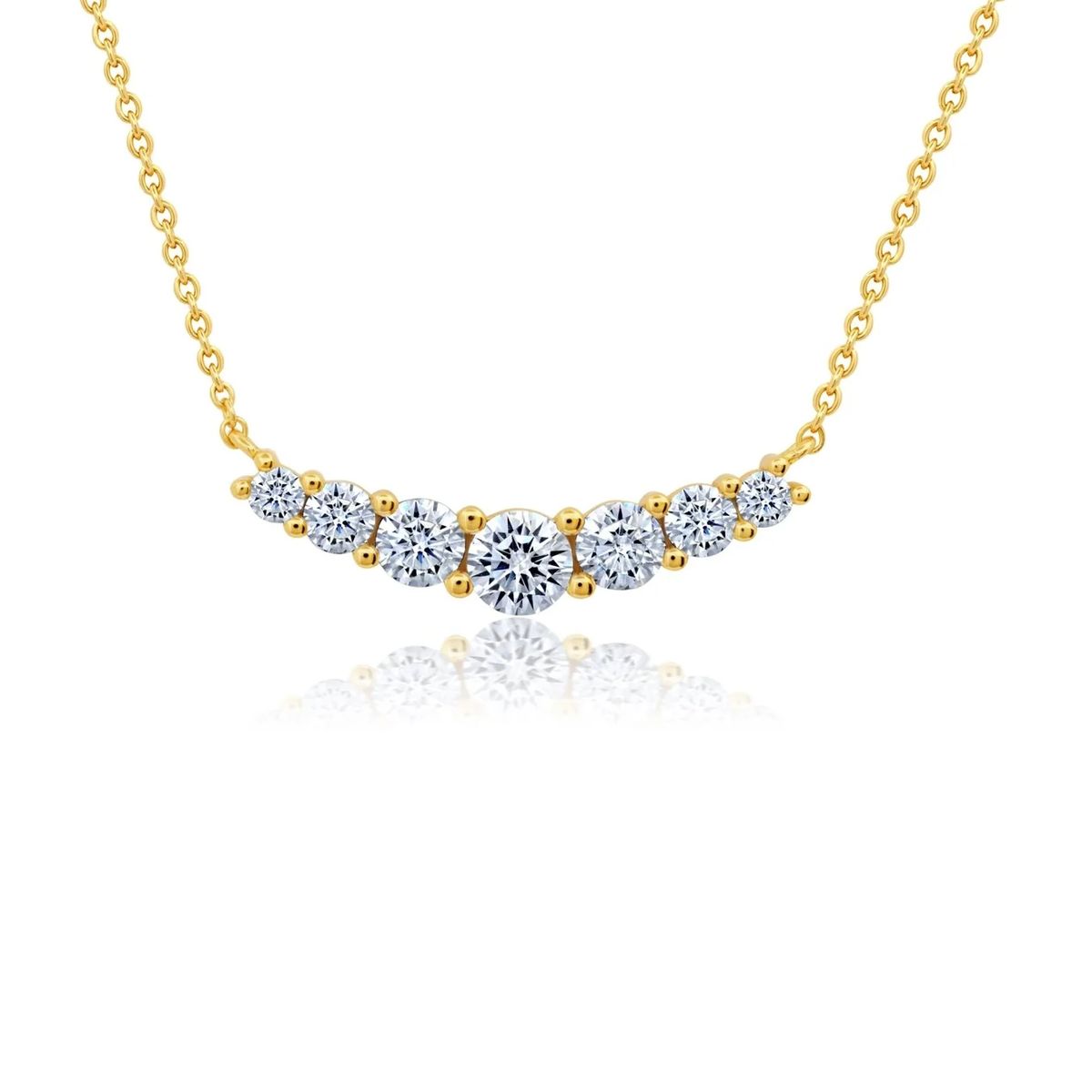 CRISLU - Collar extensible brillante con barra redonda de 7 piedras