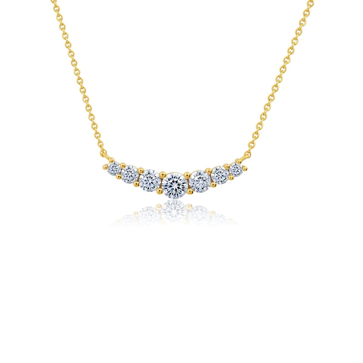 CRISLU - Collar extensible brillante con barra redonda de 7 piedras