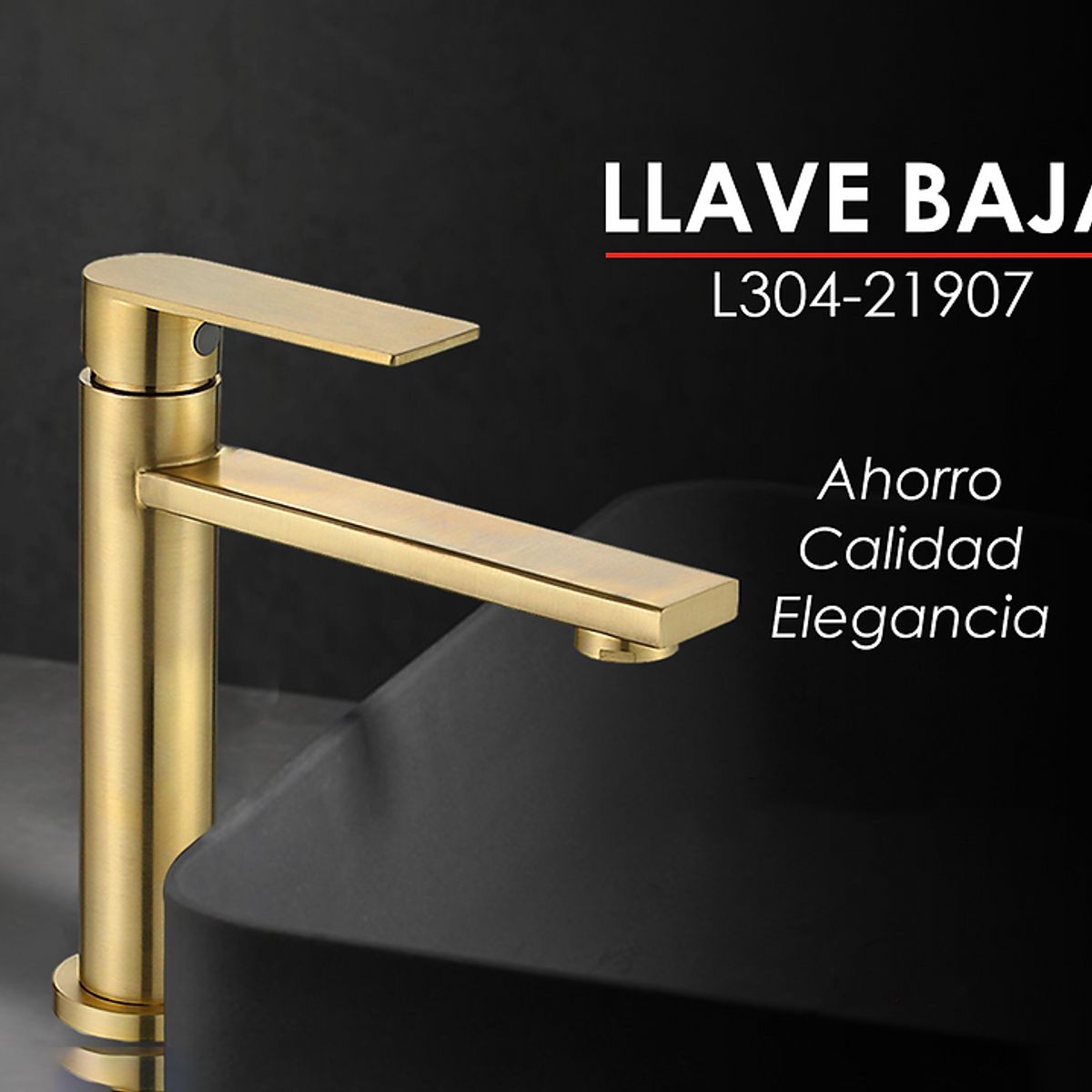 XM - LLAVE DE LAVATORIO BAJO DORADO AL MUEBLE L304-21907