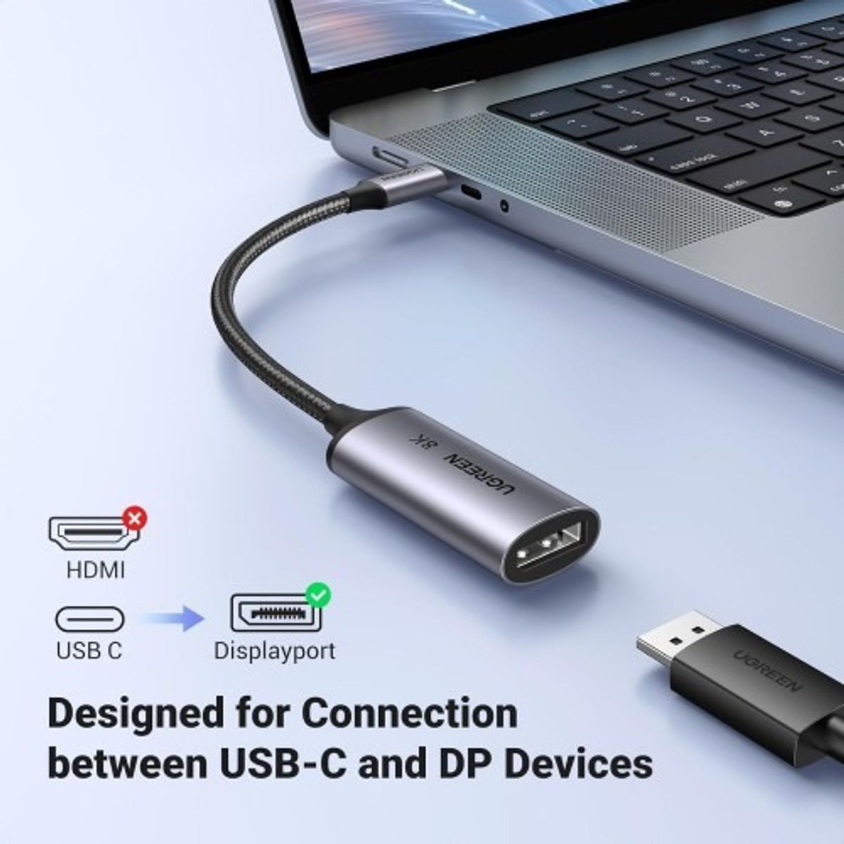 UGREEN - CABLE ADAPTADOR USB C A DISPLAYPORT 1.4 DE 8K A 60HZ UGREEN 15575