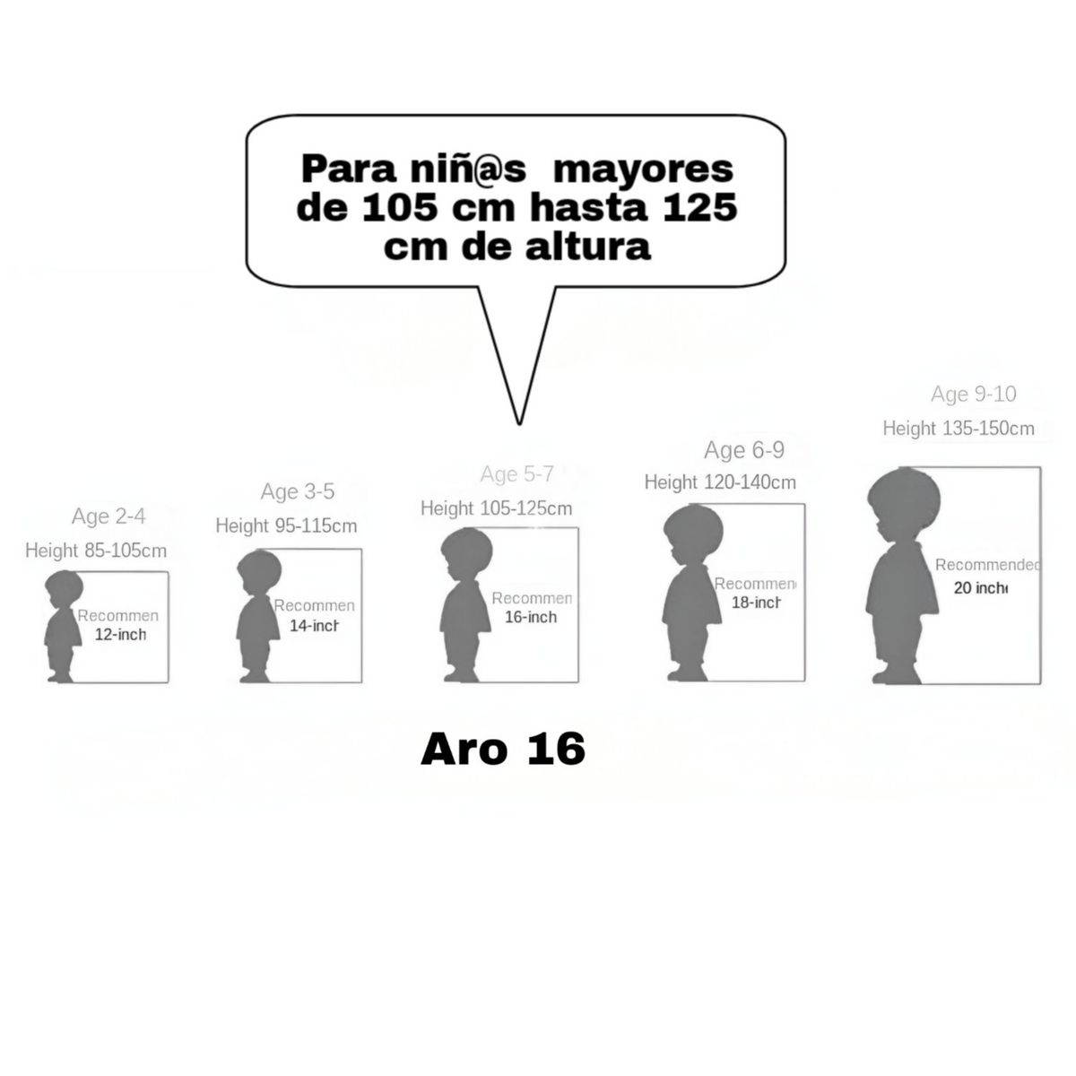 GENERICO - Bicicleta para niño infantil aro 16 rojo