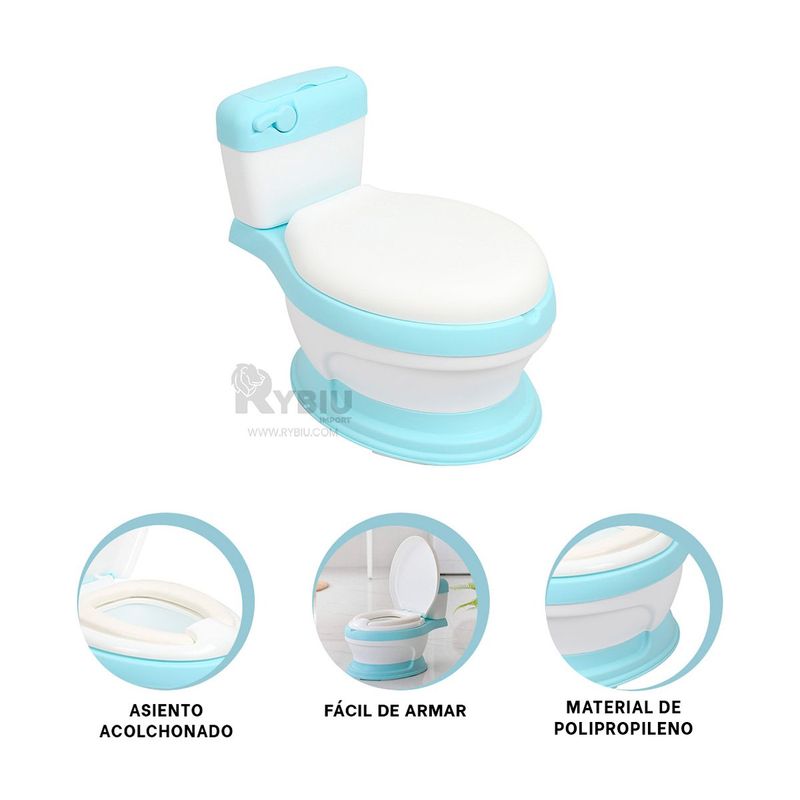 RYBIU IMPORT - Asiento con Tapa en Color Celeste Y+Post-it Adhesivos