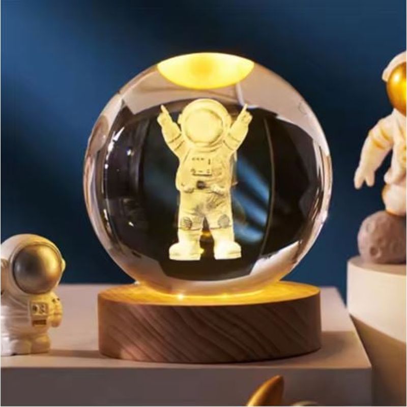GENERICO - Lampara Bola de Cristal USB - Astronauta 6 cm