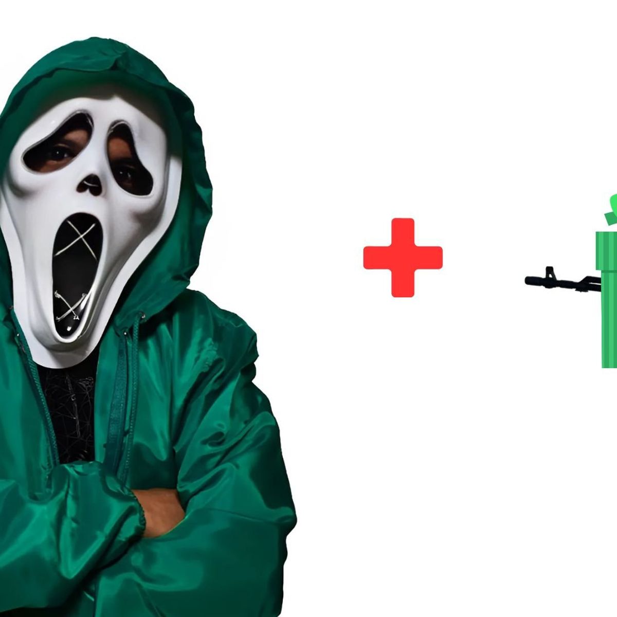 GENERICO - Disfraz Completo con Máscara Led Ghost Face Talla L