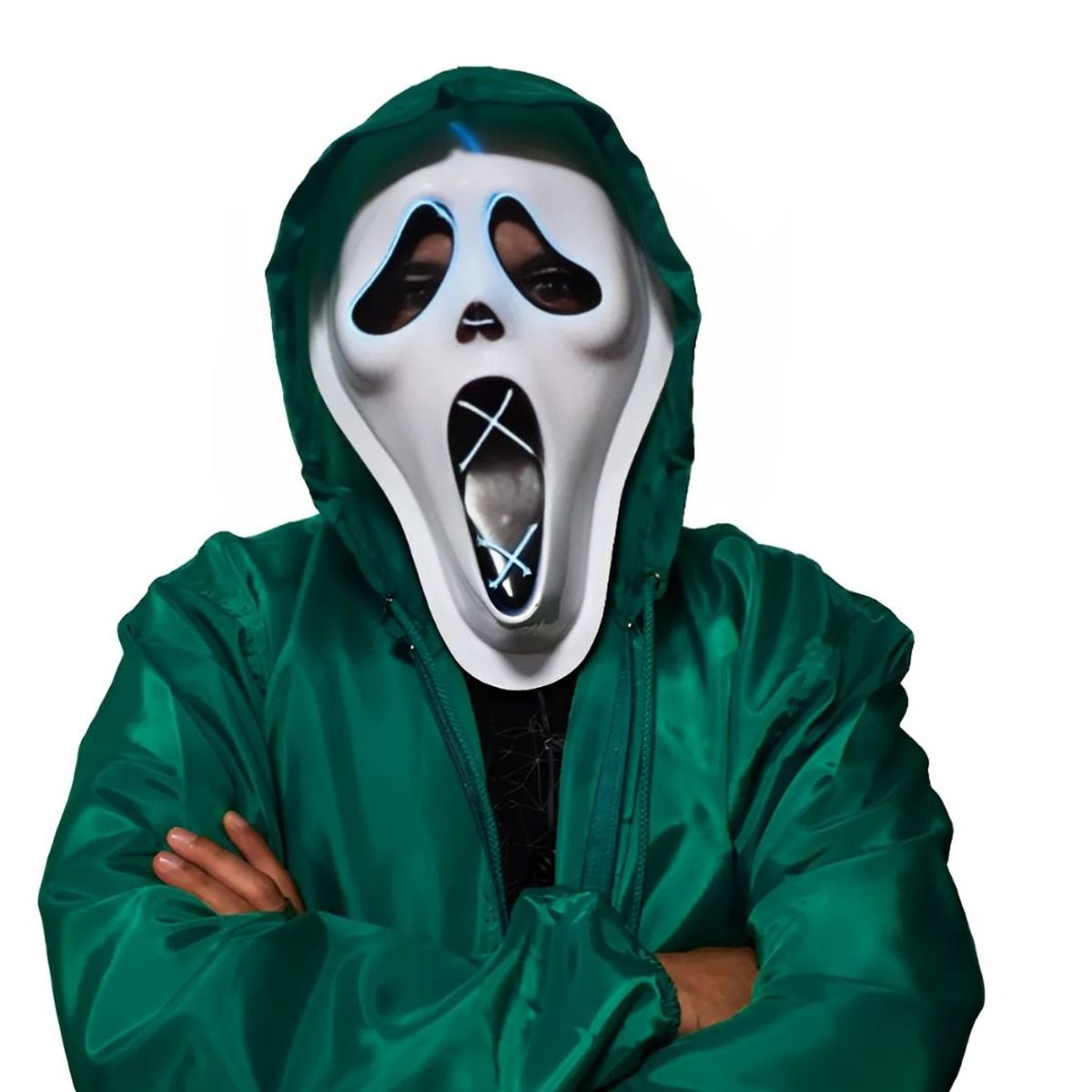 GENERICO - Disfraz Completo con Máscara Led Ghost Face Talla L