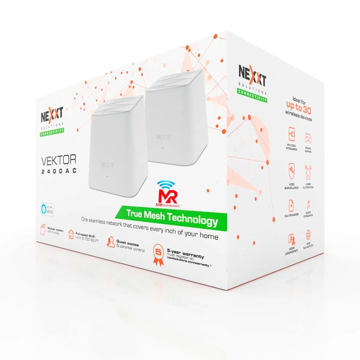 NEXXT SOLUTIONS - Nexxt Sistema WIFI Mesh Vektor2400-AC 2 PACK