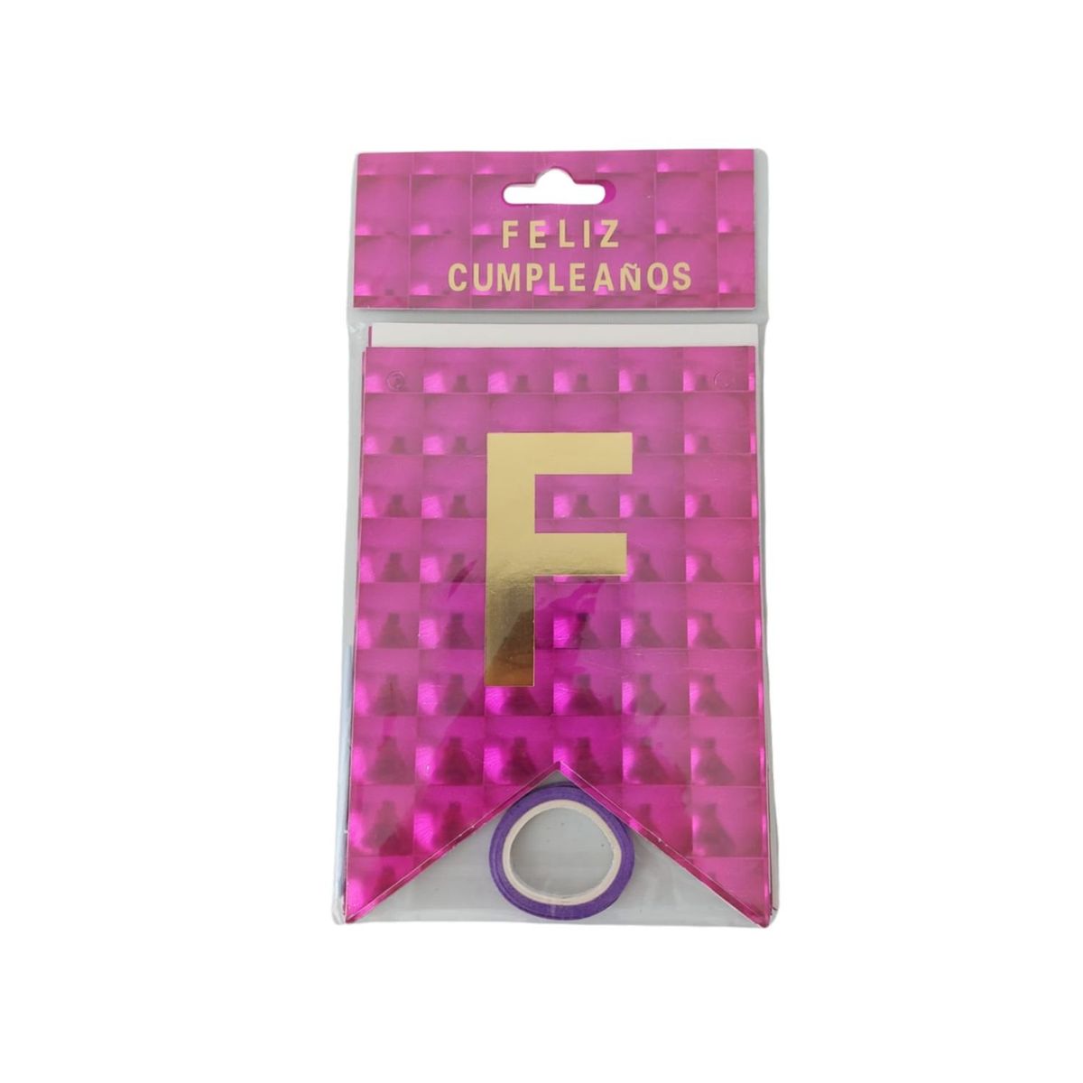 GENERICO - Banderín Feliz Cumpleaños - Fucsia + pack de velas