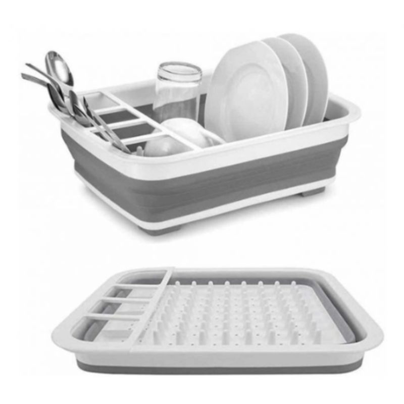 GENERICO - Escurridor Plegable Blanco con Gris