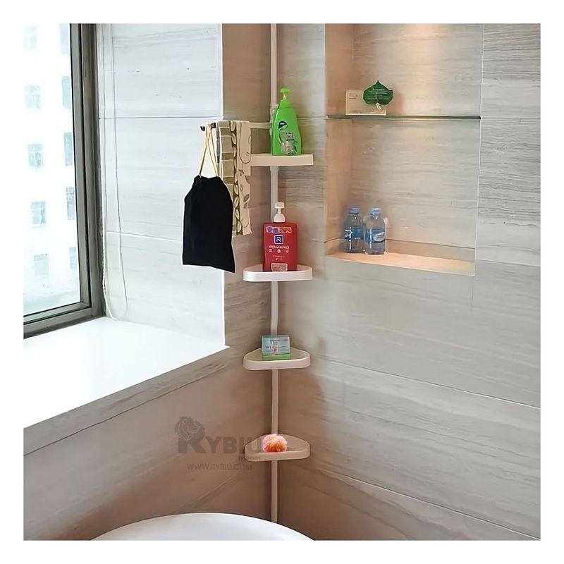 RYBIU IMPORT - Esquinero para Baño de 26m en Tono Blanco Y+Papel de Regalo