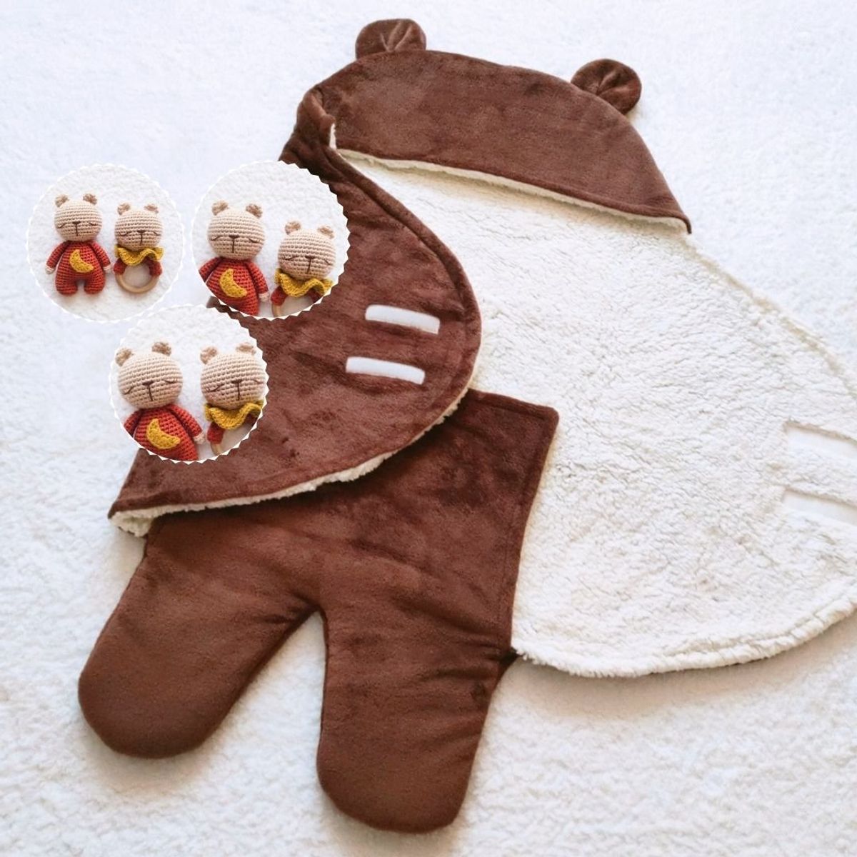 BE CRAFTY - Set Bebé Sleeping de Dormir + Mordedor Sonajero + Muñeco Oso