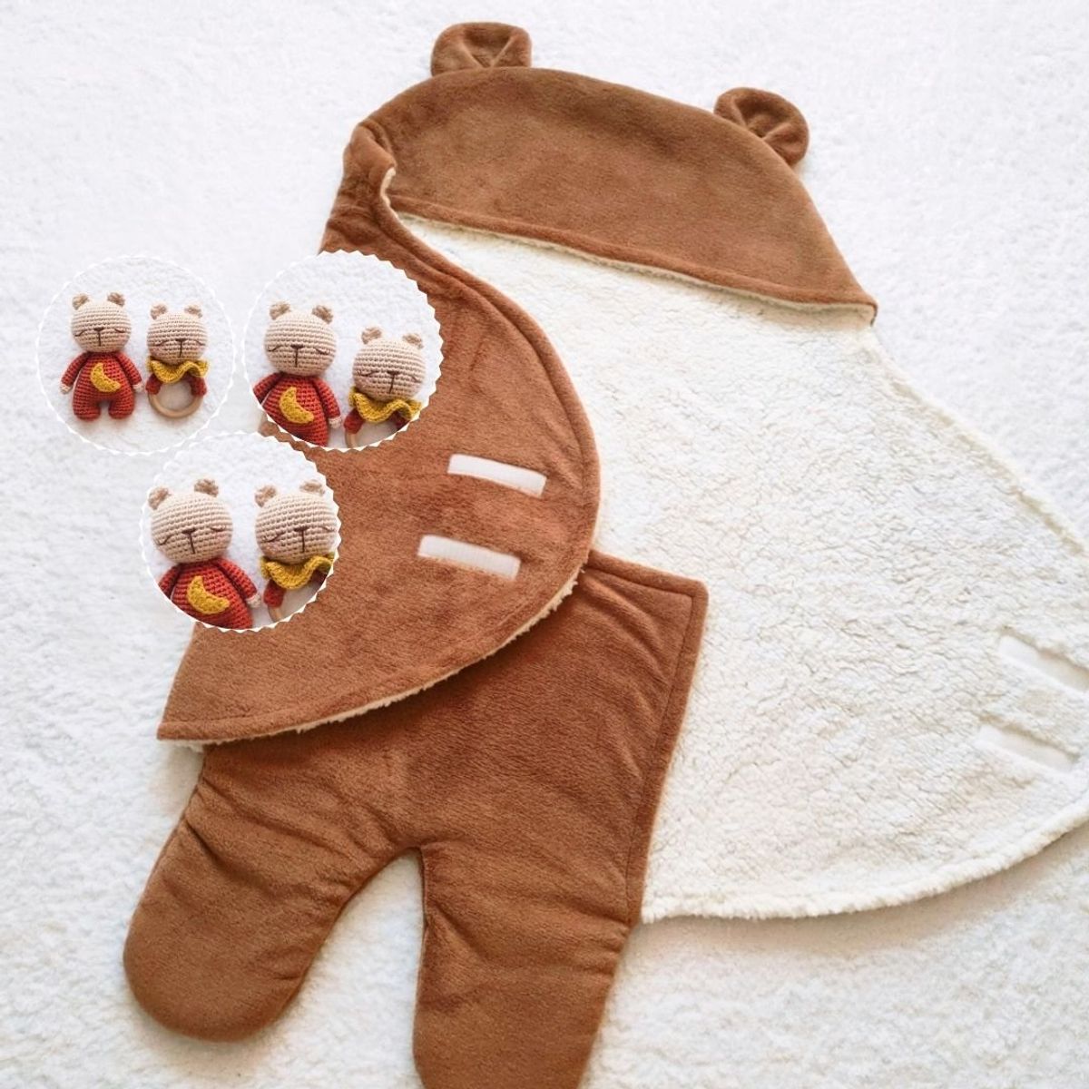 BE CRAFTY - Set Bebé Sleeping de Dormir + Mordedor Sonajero + Muñeco Oso