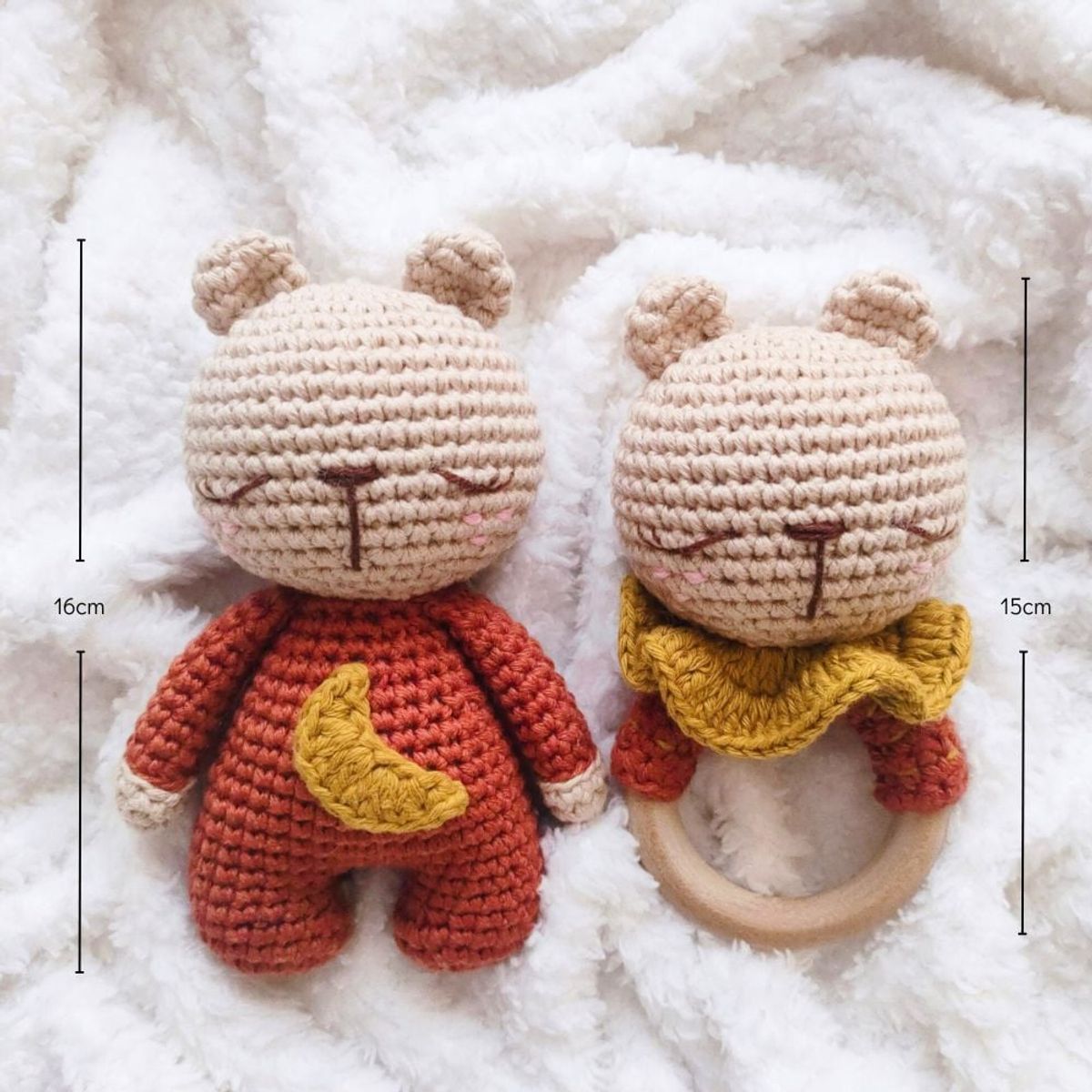 BE CRAFTY - Set Bebé Sleeping de Dormir + Mordedor Sonajero + Muñeco Oso