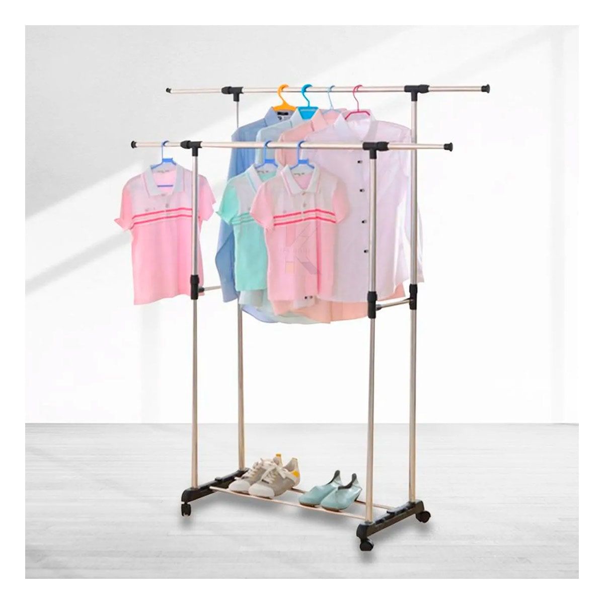 RYBIU IMPORT - Perchero Portatil para Dormitorio en Plomo Y+Regalo Agendita