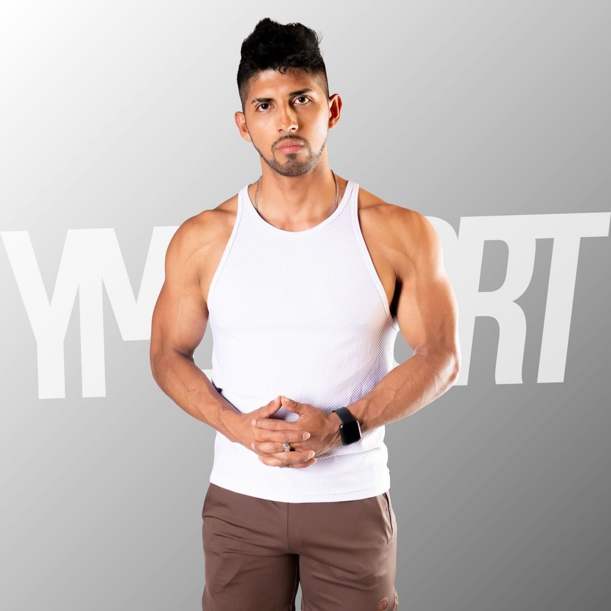YML SPORT - BVD Malla Entrenamiento Hombre - BVD GYM Blanco - YML Sport