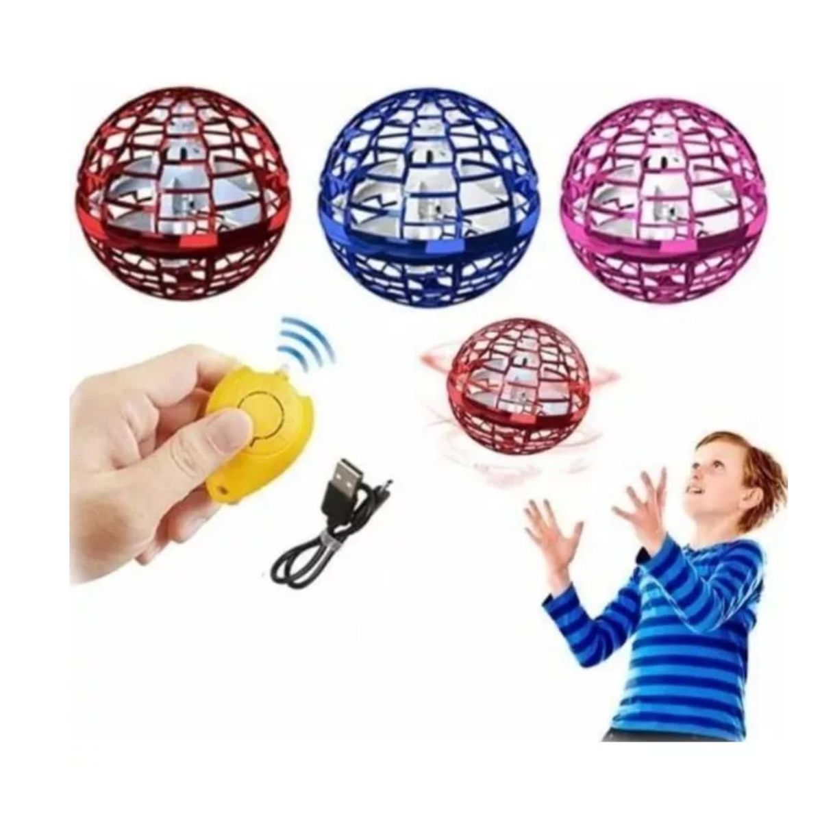 GENERICO - Pelota giratoria voladora con luz LED