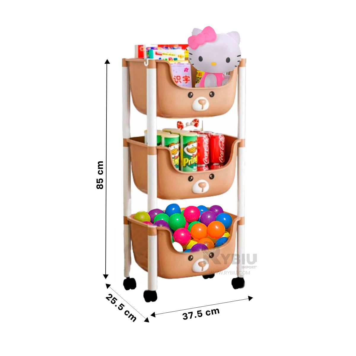 RYBIU IMPORT - Repisa Duradera en Marron Y+Regalo Ligas para Peinar