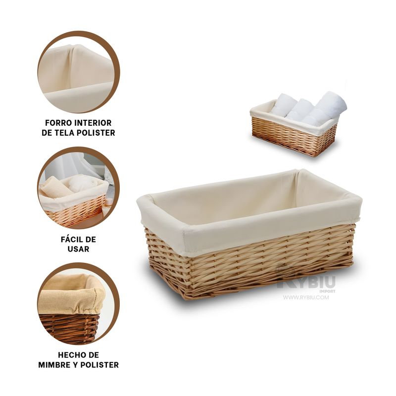 RYBIU IMPORT - Canasta Ideal para Picnic y Tela Marron Y+Regalo Agendita