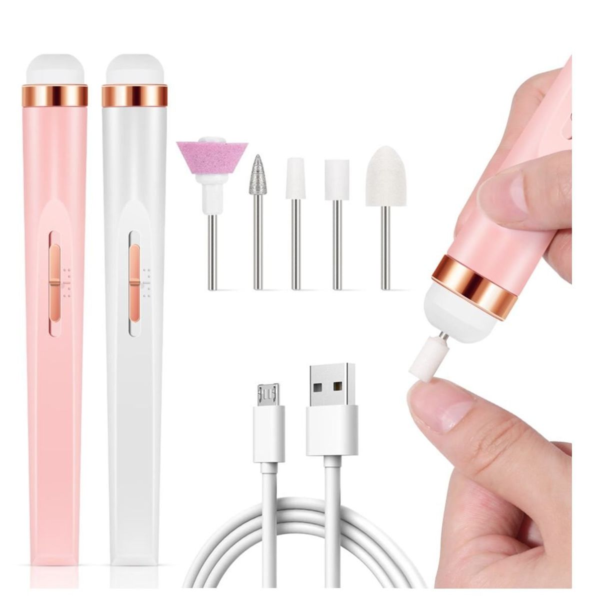 GENERICO - kits  de manicura y pedicura eléctrico - Rosado