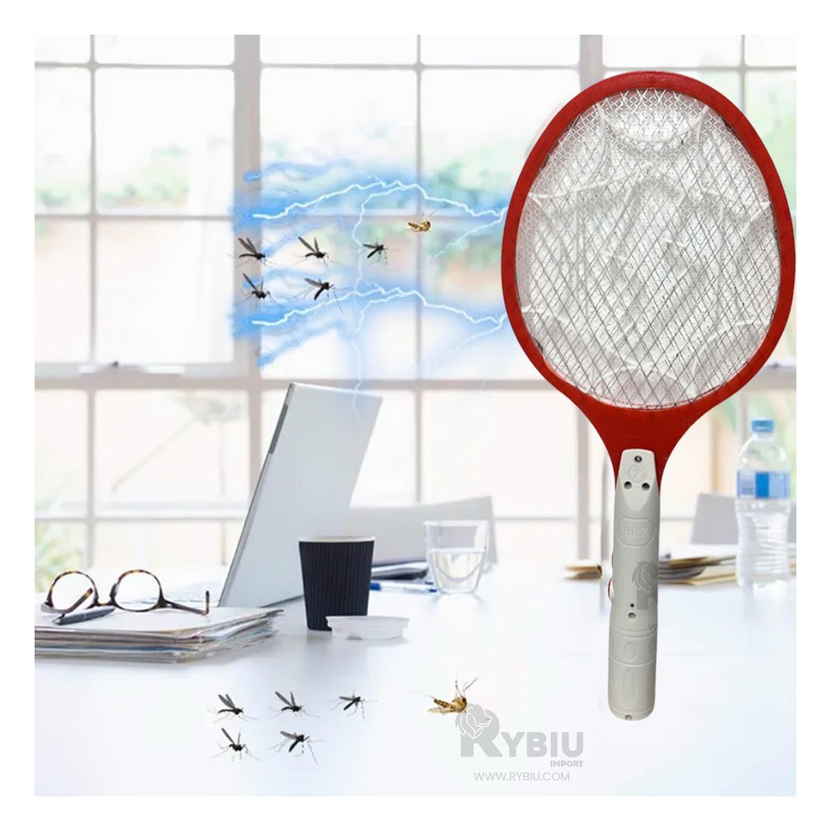 RYBIU IMPORT - Malla Anti Moscas en Color Rojo Y+Regalo Ligas para Peinar