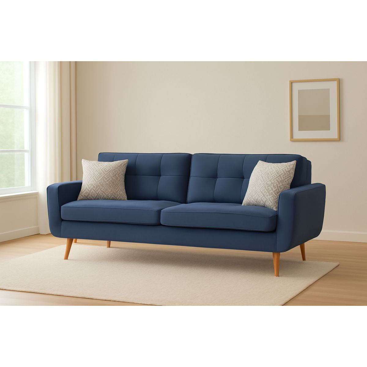 GENERICO - Sofa 3 Cuerpos Berlin - Azul Claro