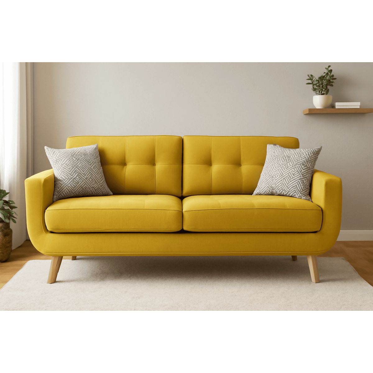 GENERICO - Sofa 3 Cuerpos Berlin - Amarillo