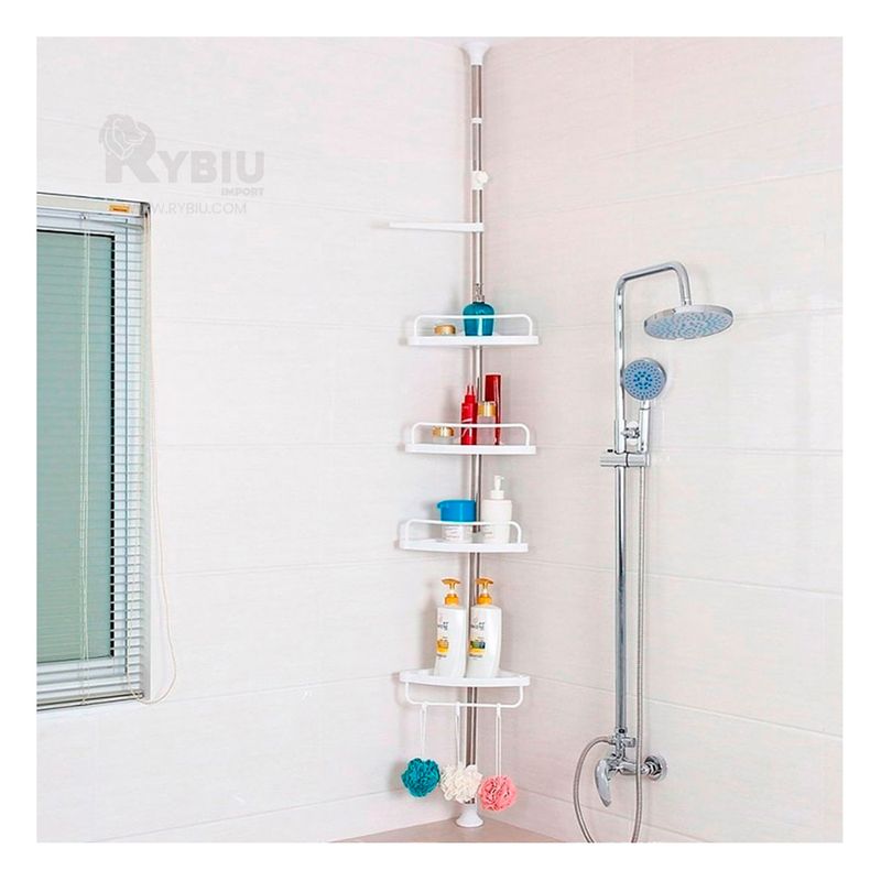RYBIU IMPORT - Esquinero para Baño 32m en Tono Blanco Y+Papel de Regalo
