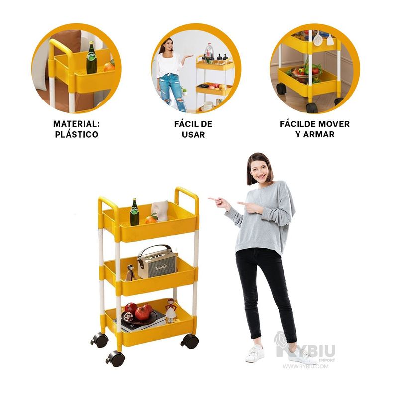RYBIU IMPORT - Mueble para Alimentos en Amarillo Y+Envoltorio de Regalo