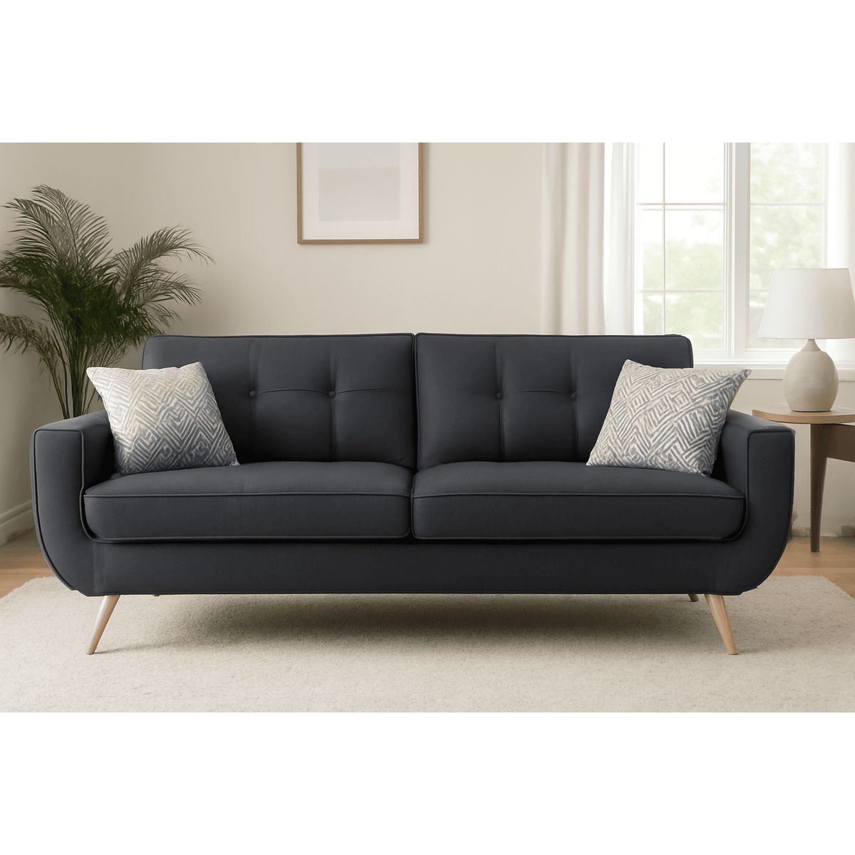 GENERICO - Sofa 3 Cuerpos Berlin - Gris Oscuro