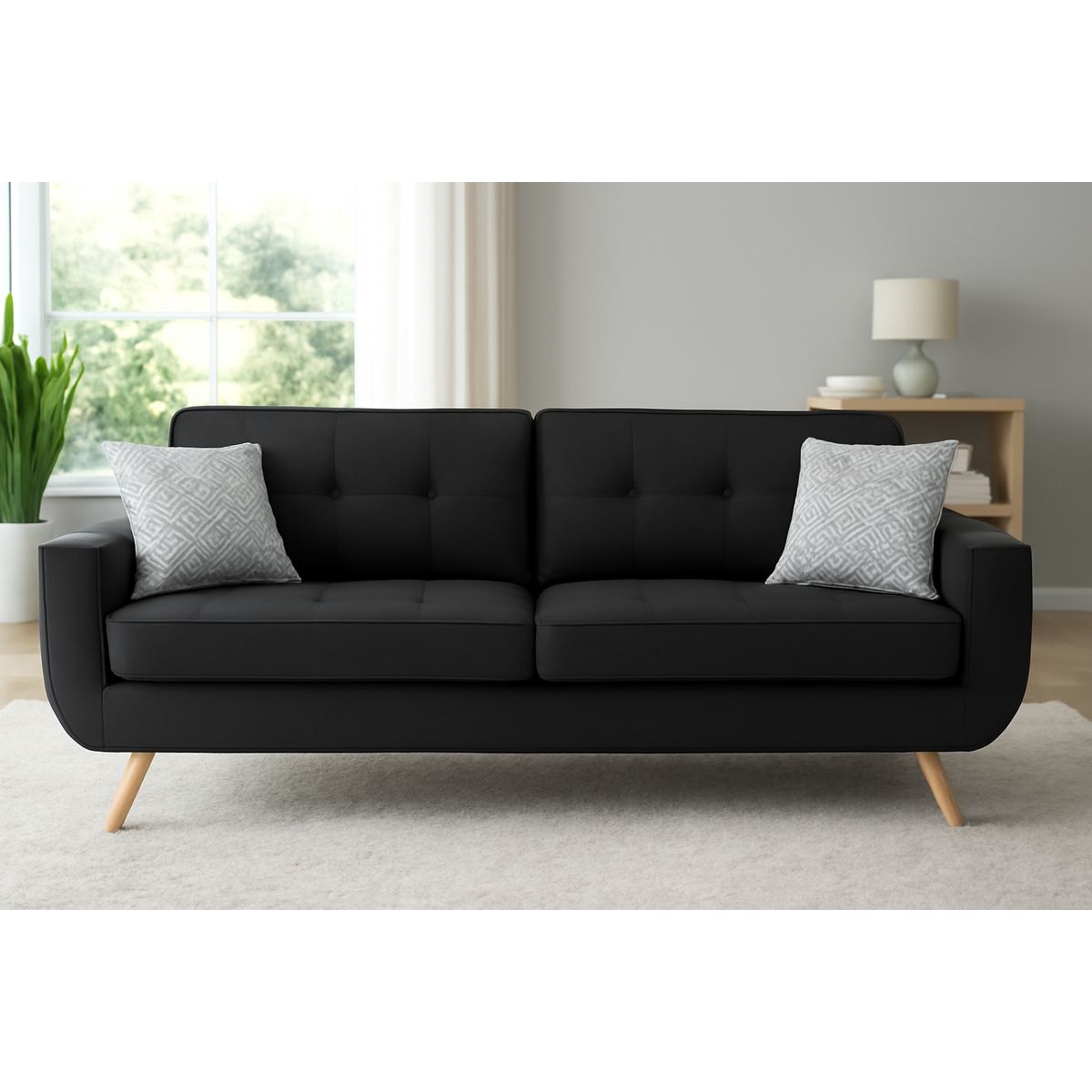 GENERICO - Sofa 3 Cuerpos Berlin - Negro