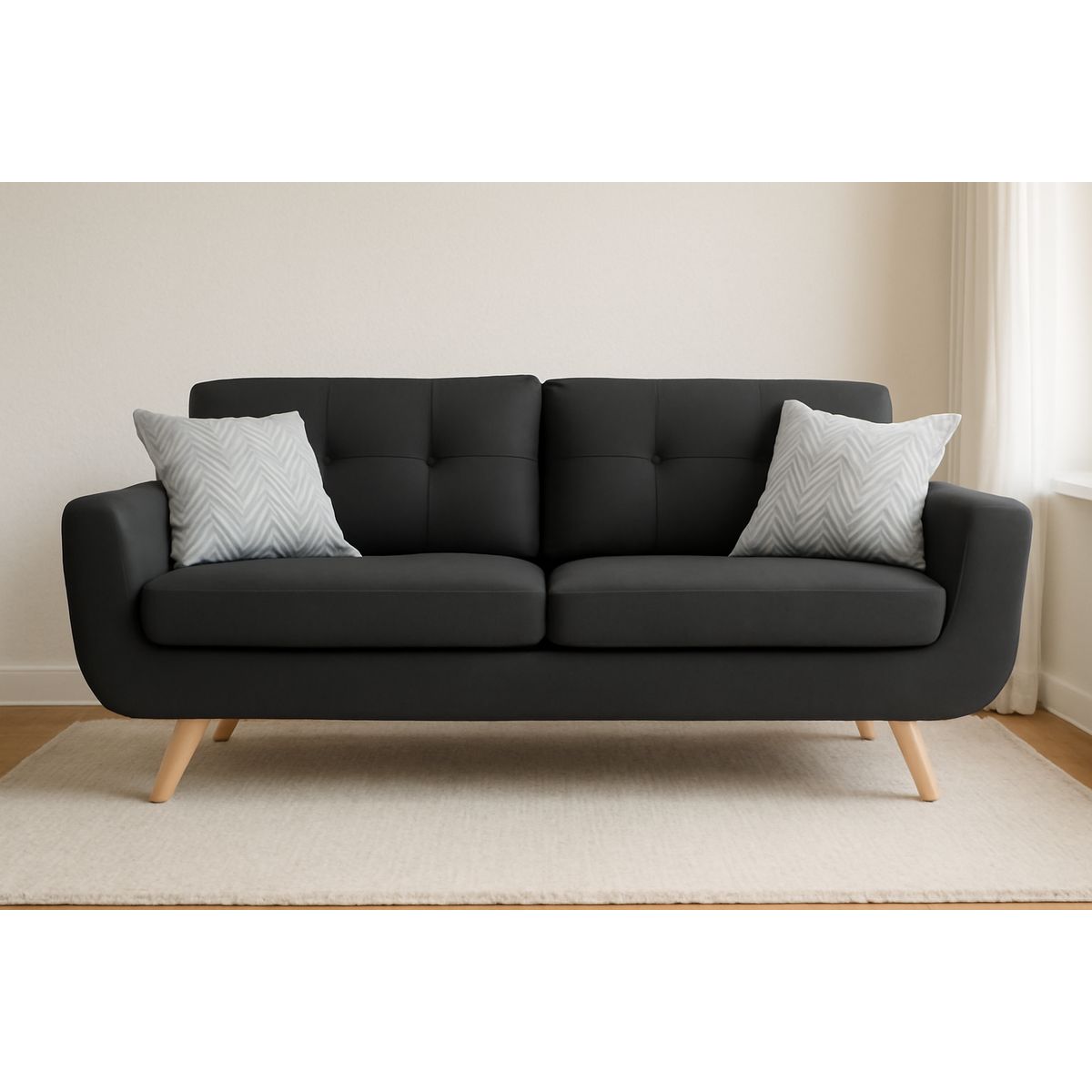 GENERICO - Sofa 2 Cuerpos Berlin - Gris Oscuro