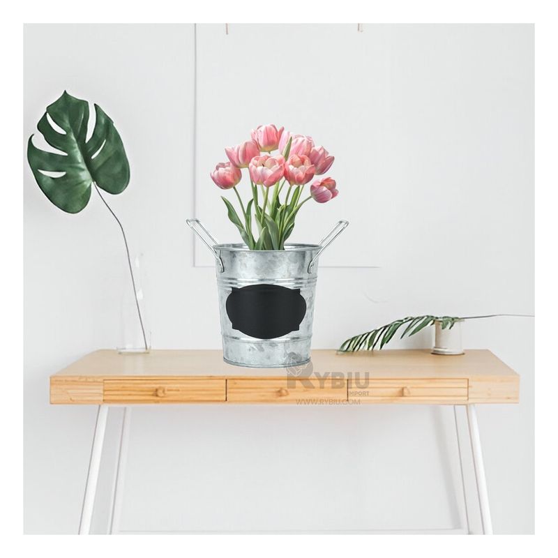 RYBIU IMPORT - Macetero para Plantas en Color Plateado Y+Regalo Agendita