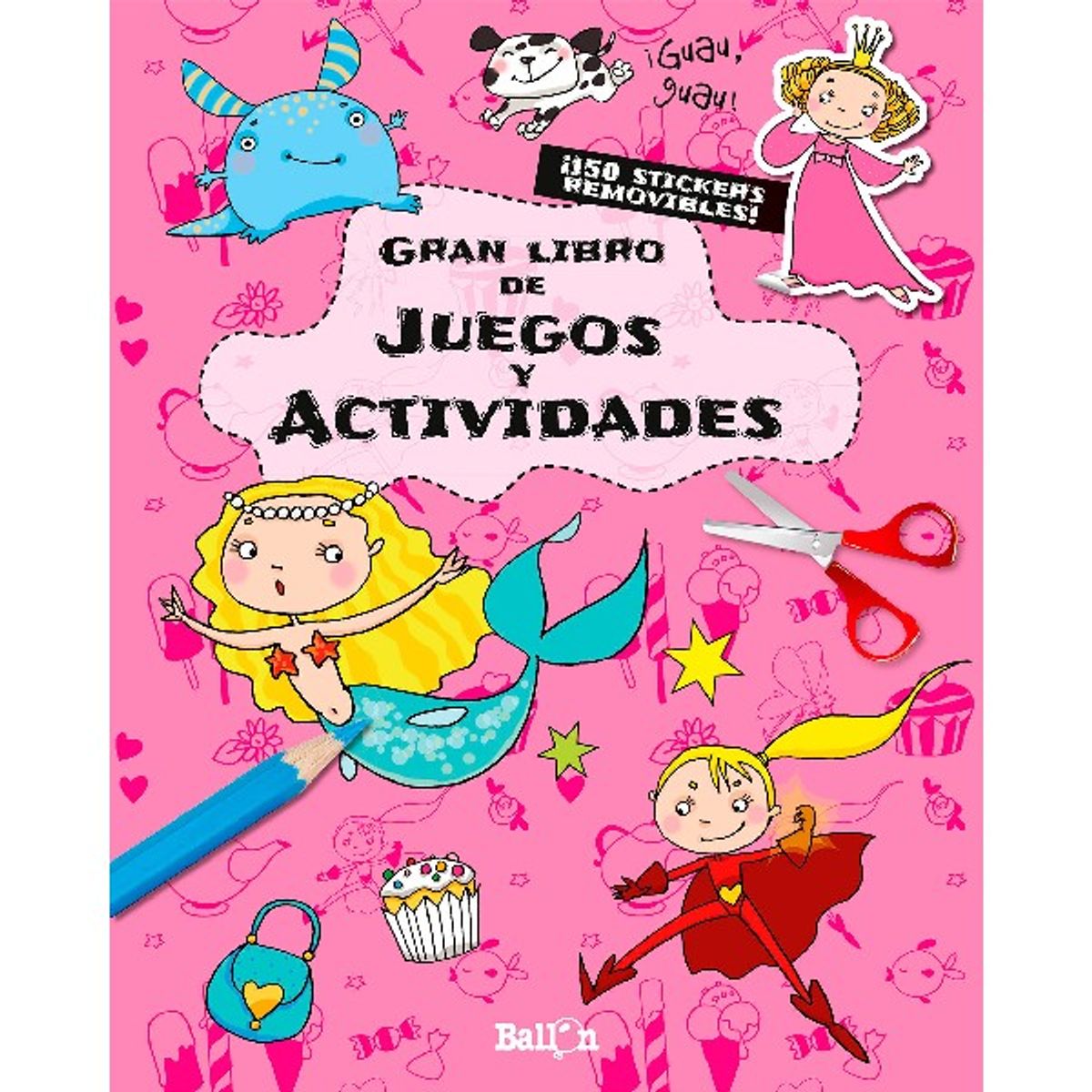 GENERICO - Libro infantil GRAN LIBRO DE JUEGOS Y ACTIVIDADES ROSA