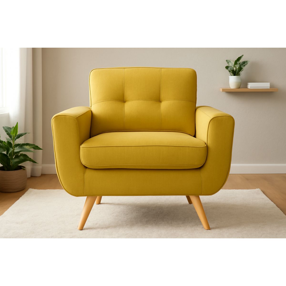 GENERICO - Sofa 1 Cuerpos Berlin - Amarillo