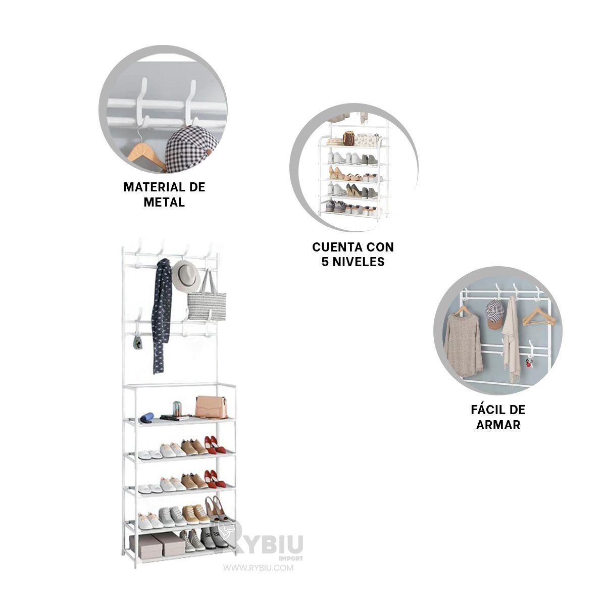 GENERICO - Portazapatos Resistente en Tono Blanco Y+Gift MiniAgenda