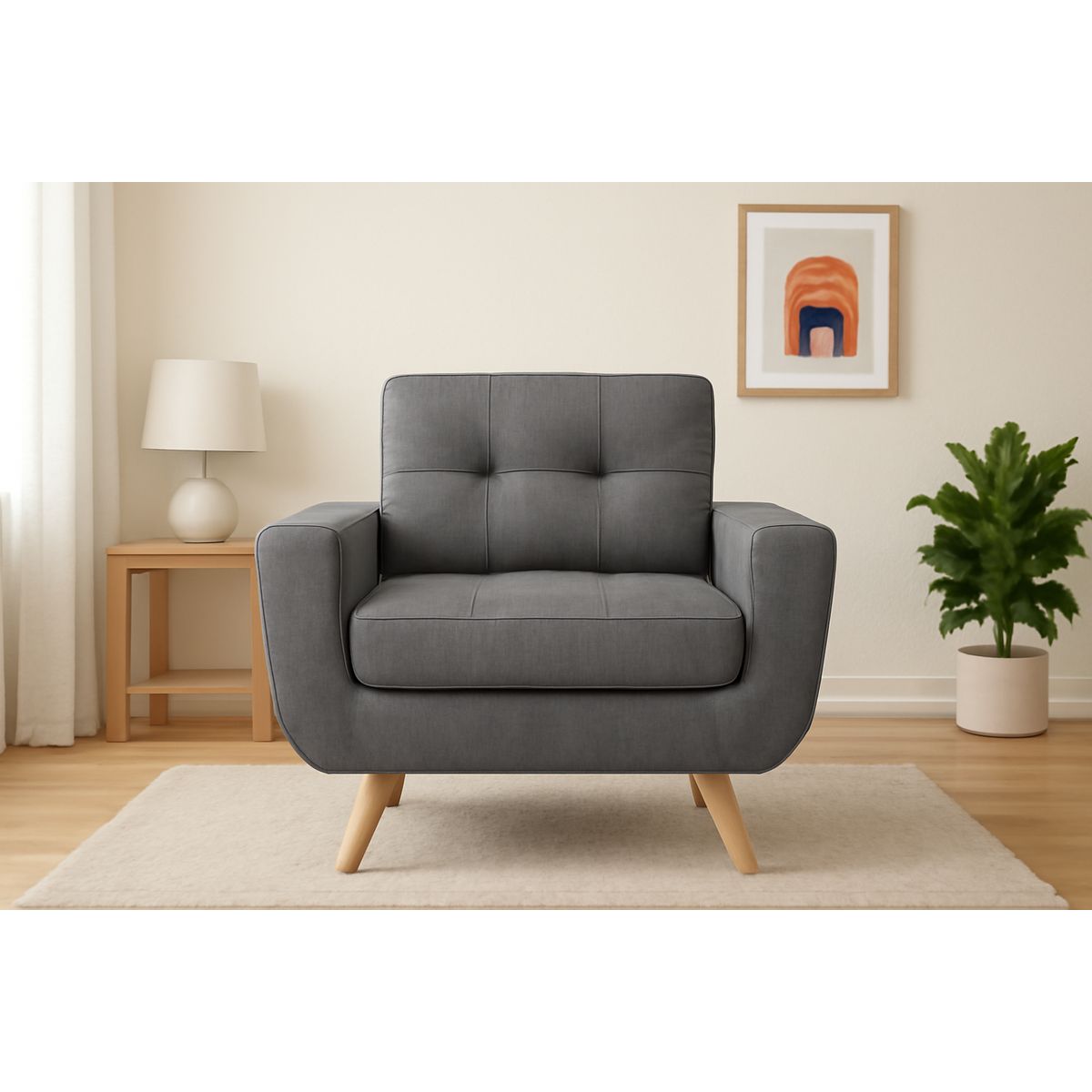 GENERICO - Sofa 1 Cuerpo Berlin - Gris