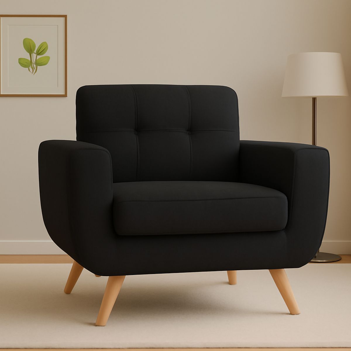 GENERICO - Sofa 1 Cuerpo Berlin - Negro