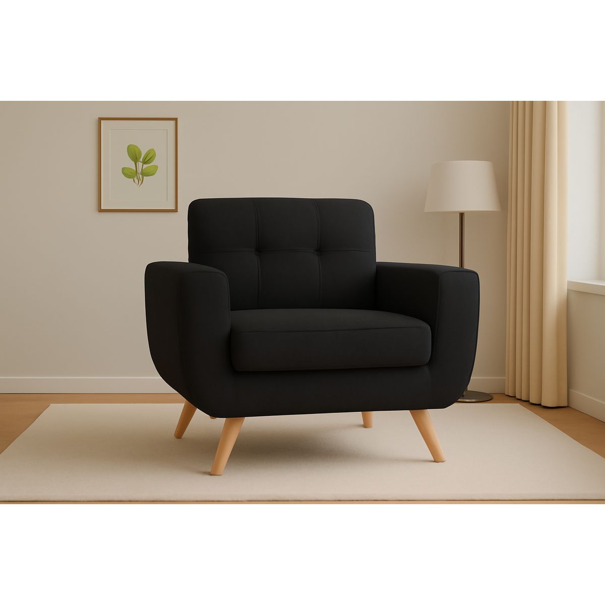 GENERICO - Sofa 1 Cuerpo Berlin - Negro