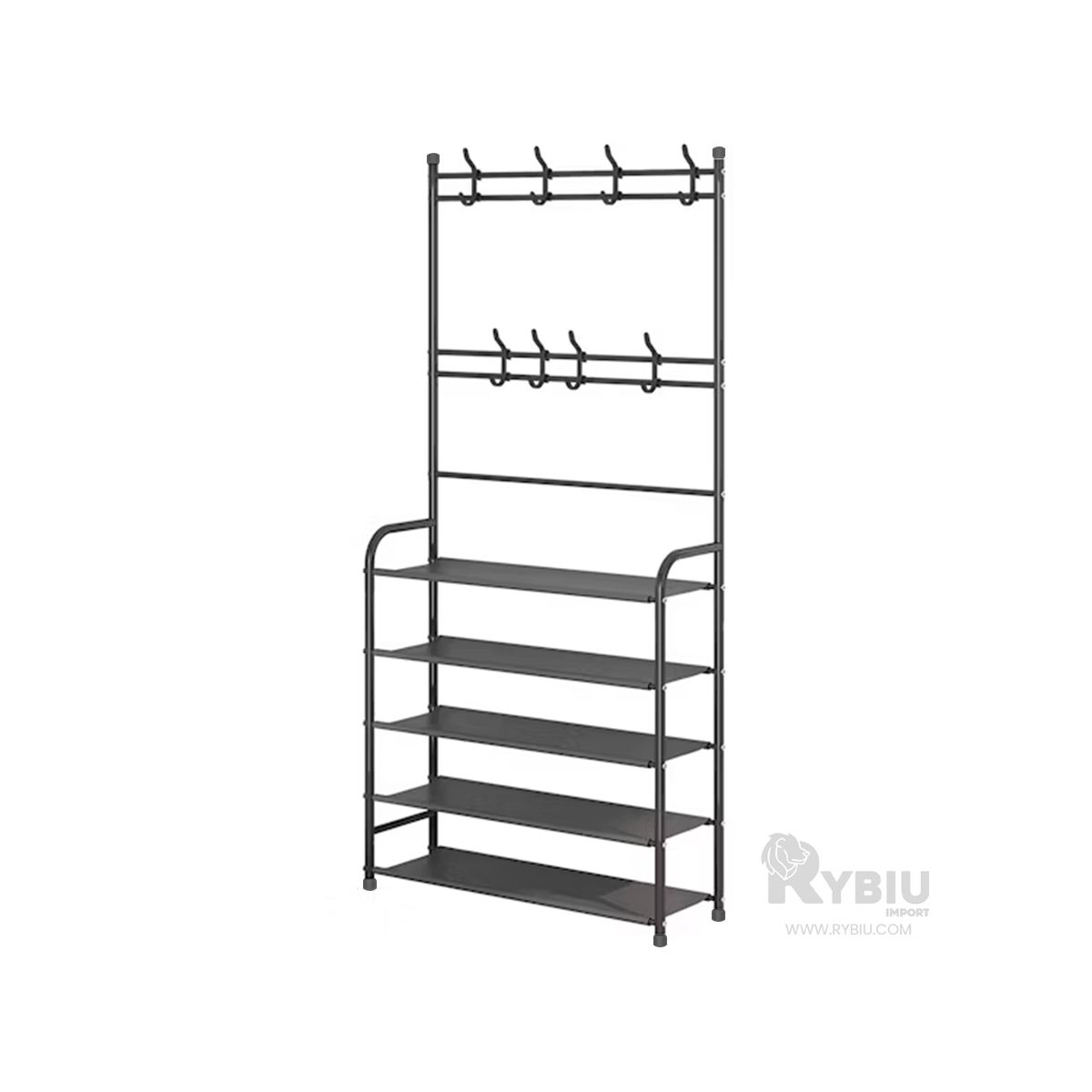 RYBIU IMPORT - Portazapatos con Percheros en Negro Y+Regalo Stickers