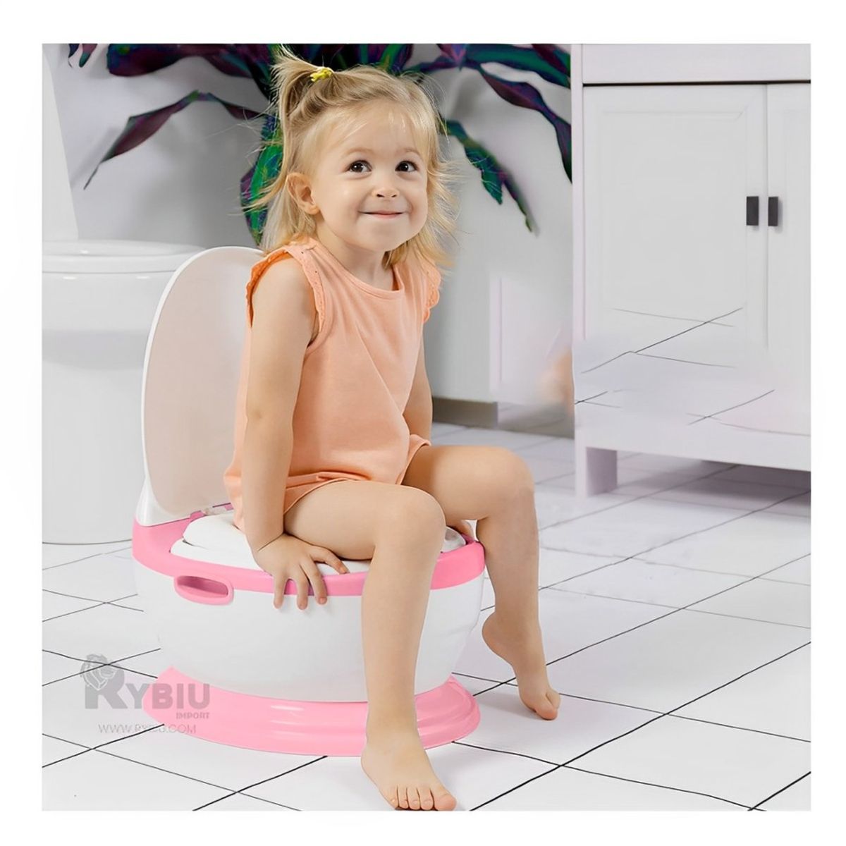 RYBIU IMPORT - Inodoro Infantil de Color Rosado