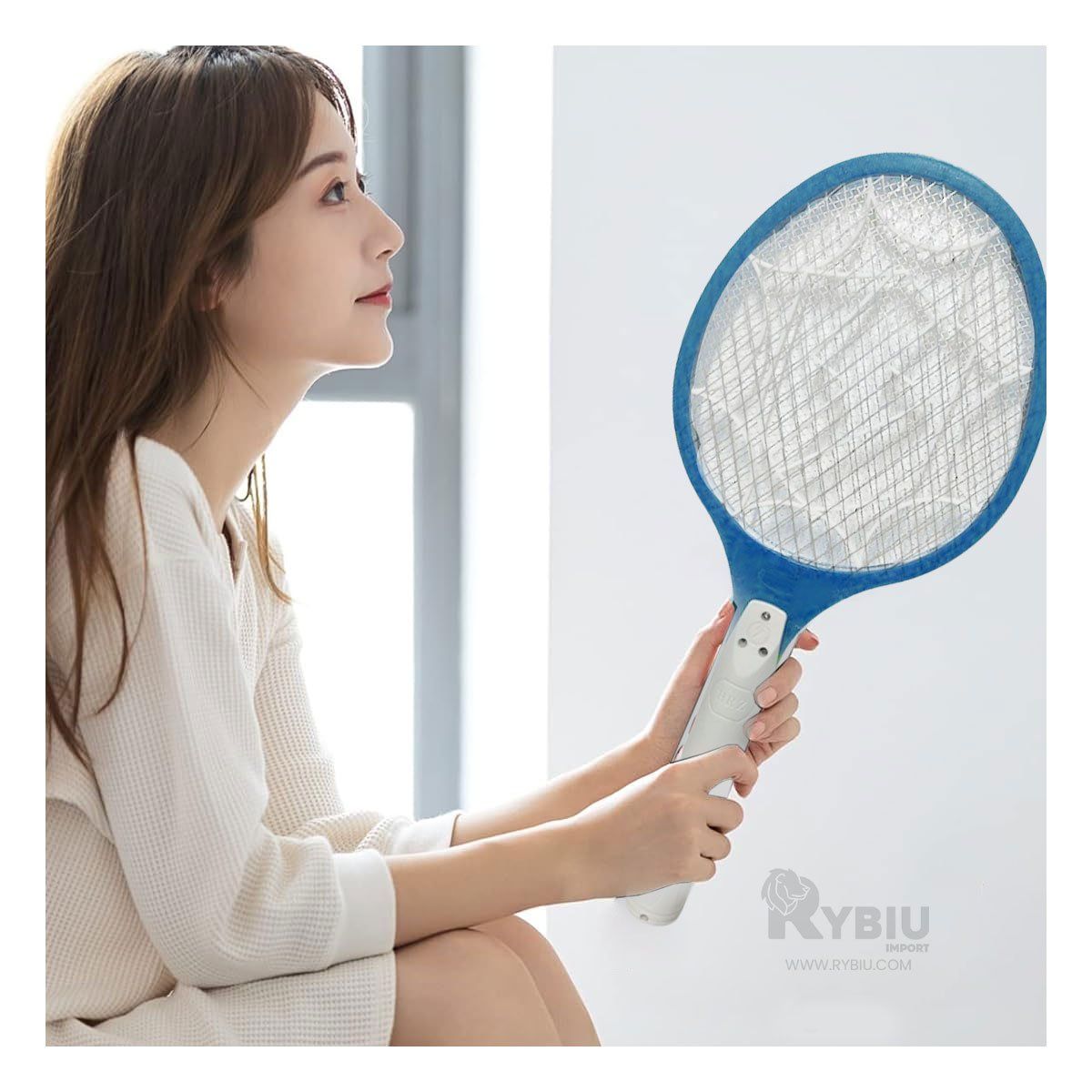 RYBIU IMPORT - Raqueta para Insectos y Compacto Tono Azul Y+Regalo Agendita