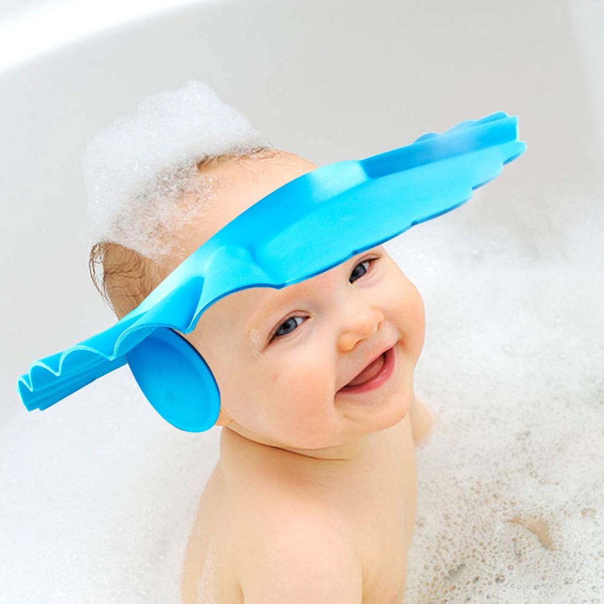 GENERICO - Gorro de baño para bebés Con Protector De Orejas CELESTE
