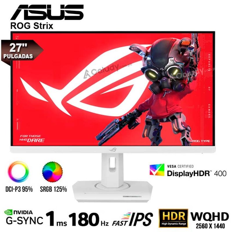 ASUS - Monitor ASUS ROG Strix XG27ACG-W 27 FAST IPS WQHD 180Hz 1ms G-Sync
