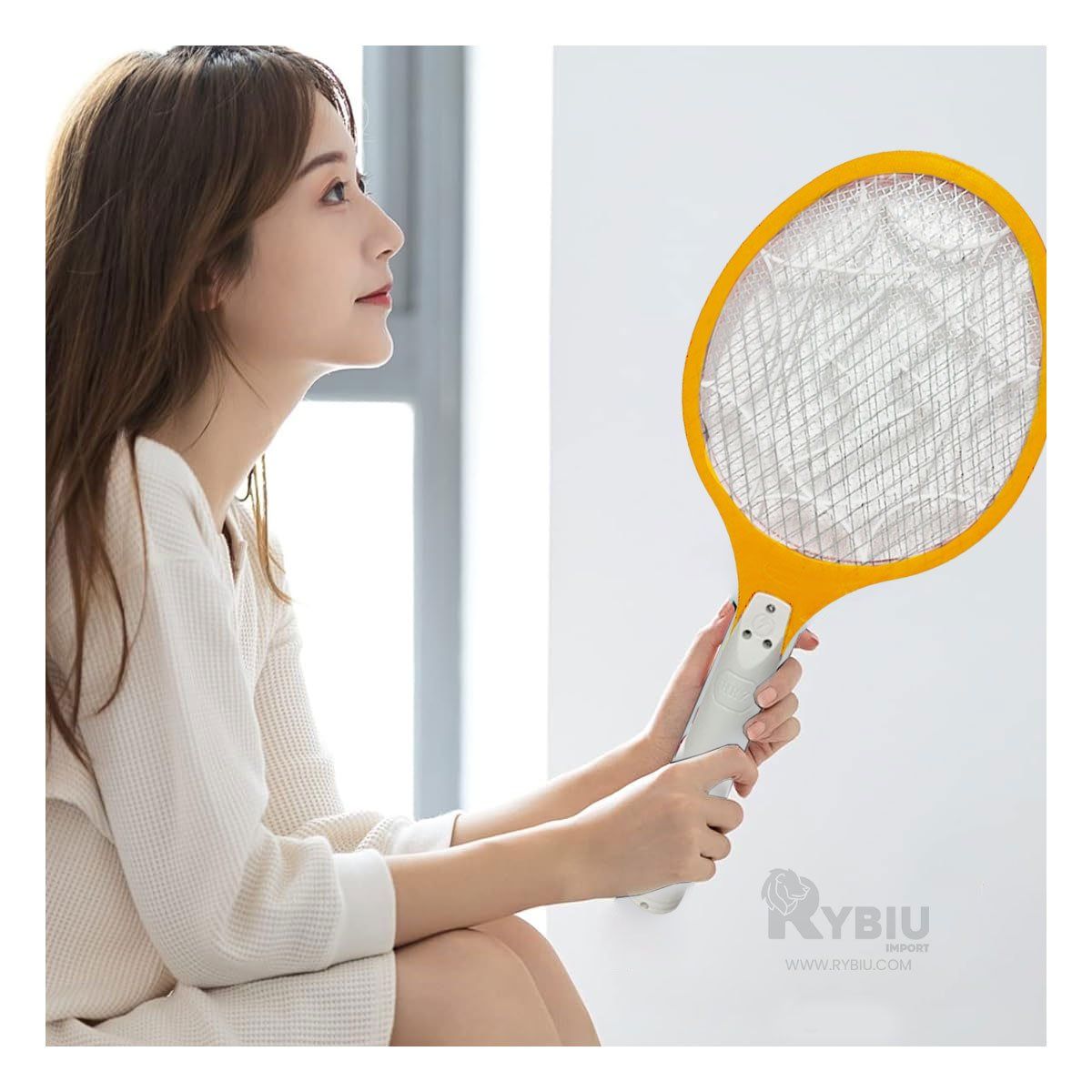 RYBIU IMPORT - Mosquitero a Pilas en Color Anaranjado Y+Gift Stickers