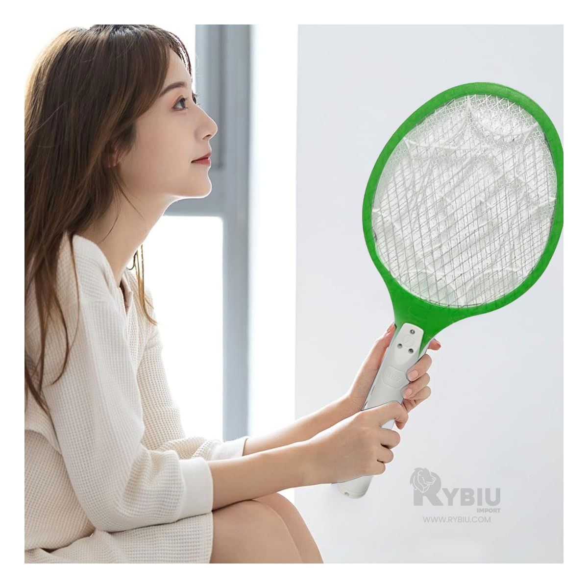 RYBIU IMPORT - Raqueta de Insectos en Tono Verde Y+Regalo Agendita