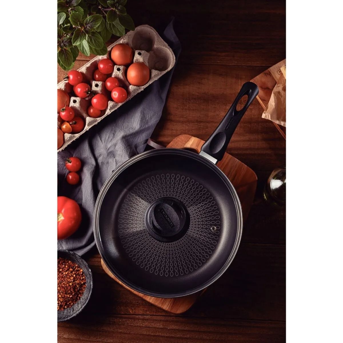 TRAMONTINA - Sartén Recta Tramontina Paris+ de Aluminio con Anti-adherente # 24