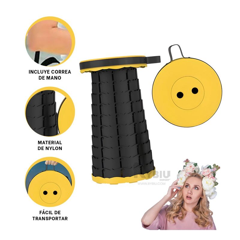 GENERICO - Banco Retractil de 1 Seguro en Tono Amarillo Y+Gift Stickers