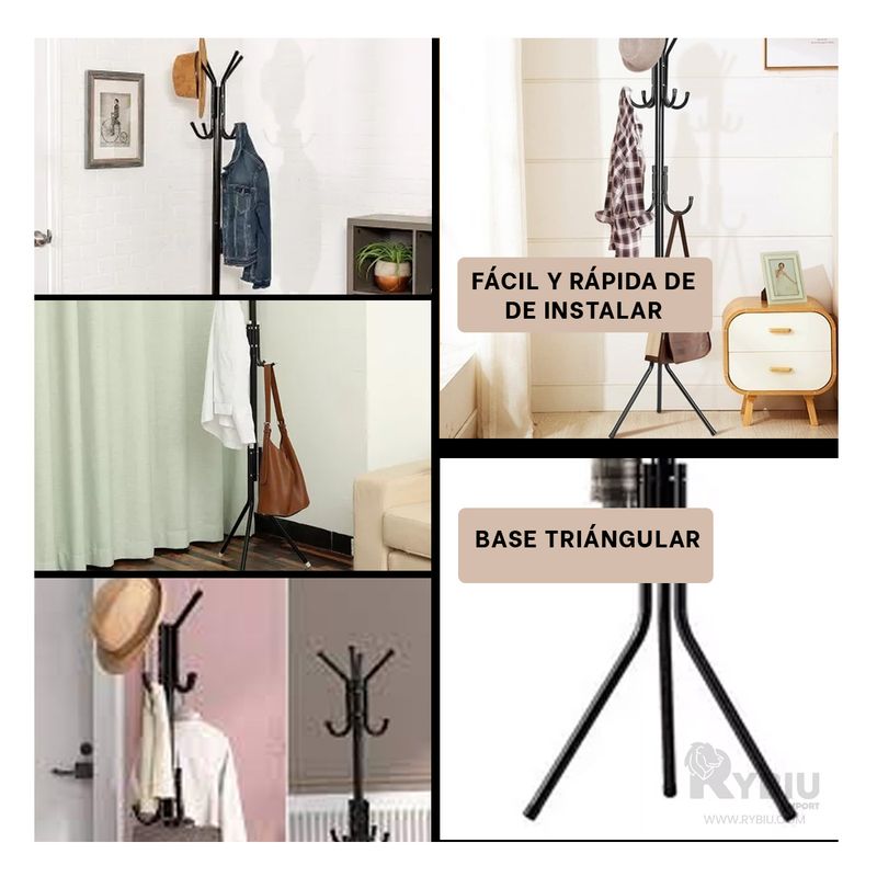 RYBIU IMPORT - Perchera Ergonomica 175x45 en Tono Negro Y+Regalo Agendita